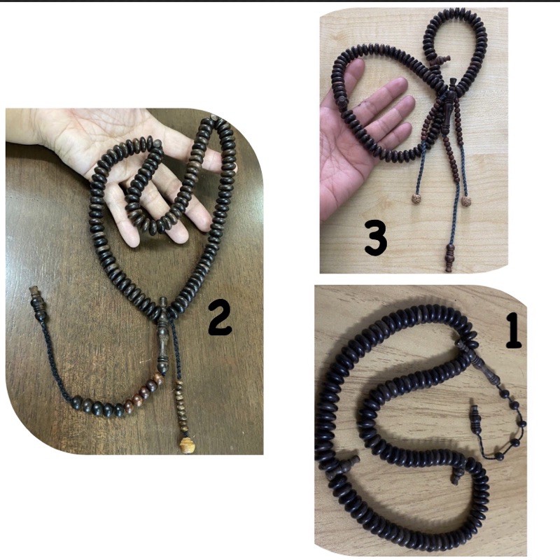 TASBIH KAYU GEMUNGGAL GUNUNG size besar bentuk donut tasbih  pembisa 12mmx8mm 99biji