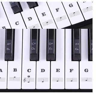 Keyboard Piano Sticker 37/49/54/61/88 Key Electronic Keyboard Piano Sticker Transparent Piano Stave Note Sticker