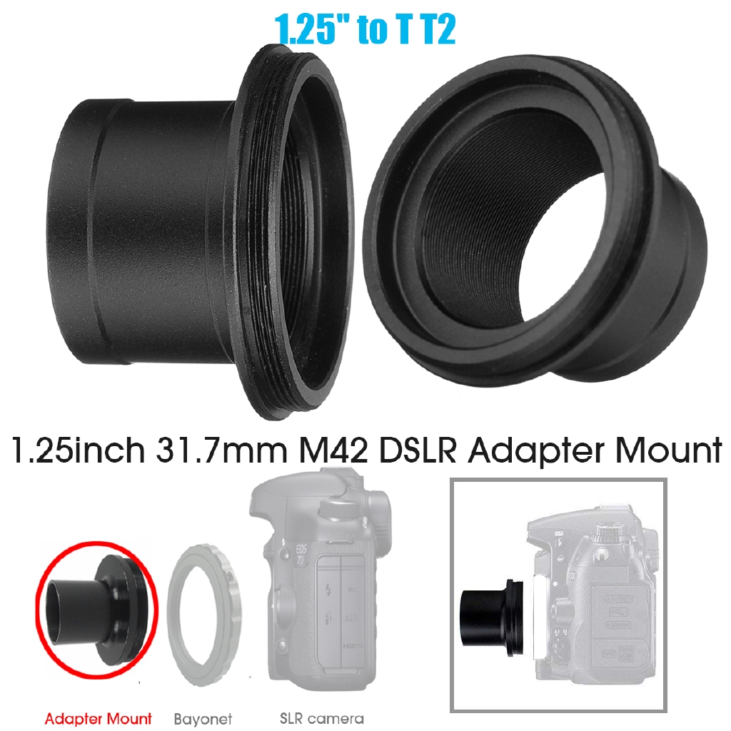 1.25 inch Telescope Adapter Mount and T2 Adapter for Nikon D-SLR Camera