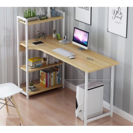 Style Waterproof Anti Scratch Study Table Computer Table Office Table Meja Komputer Meja Belajar Dengan Rak Buku