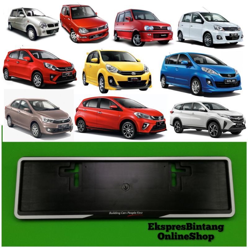 {ORIGINAL SIZE FREE 2PCS SCREW} Perodua Number Plate Number Frame Myvi