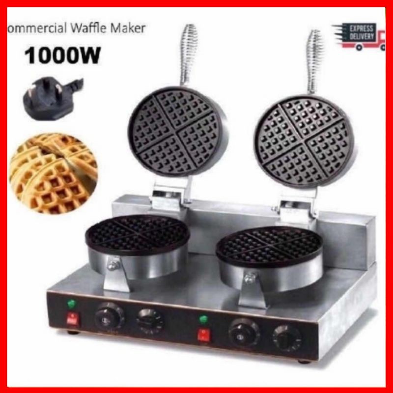 Malaysia stock1000W Commercial Double Head Waffle Maker Baker Machine