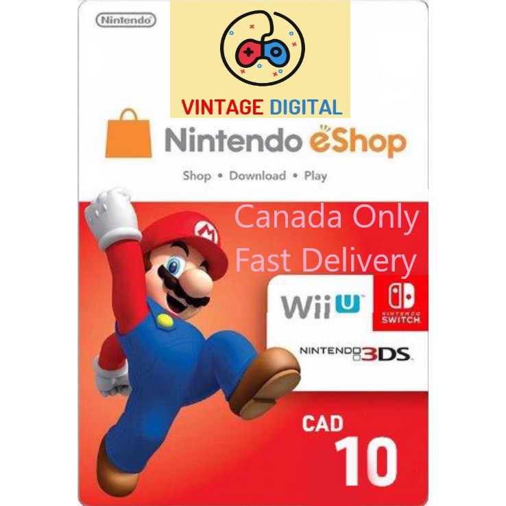 [Canada] Nintendo Switch Card Canada Top Up Prepaid Gift card