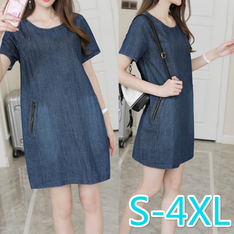 denim midi dress plus size