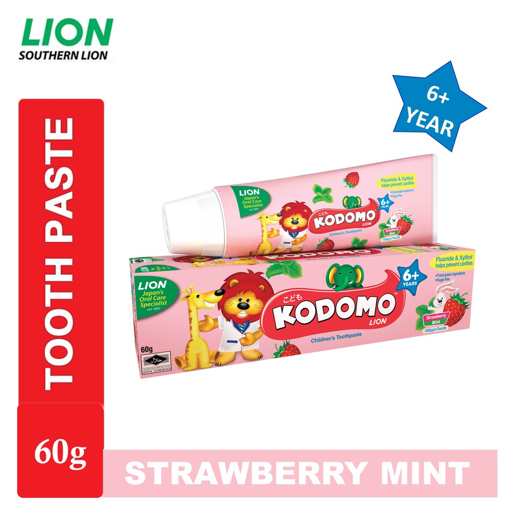 KODOMO Lion Toothpaste Strawberry Mint (60g) [6+ Year] Shopee Malaysia