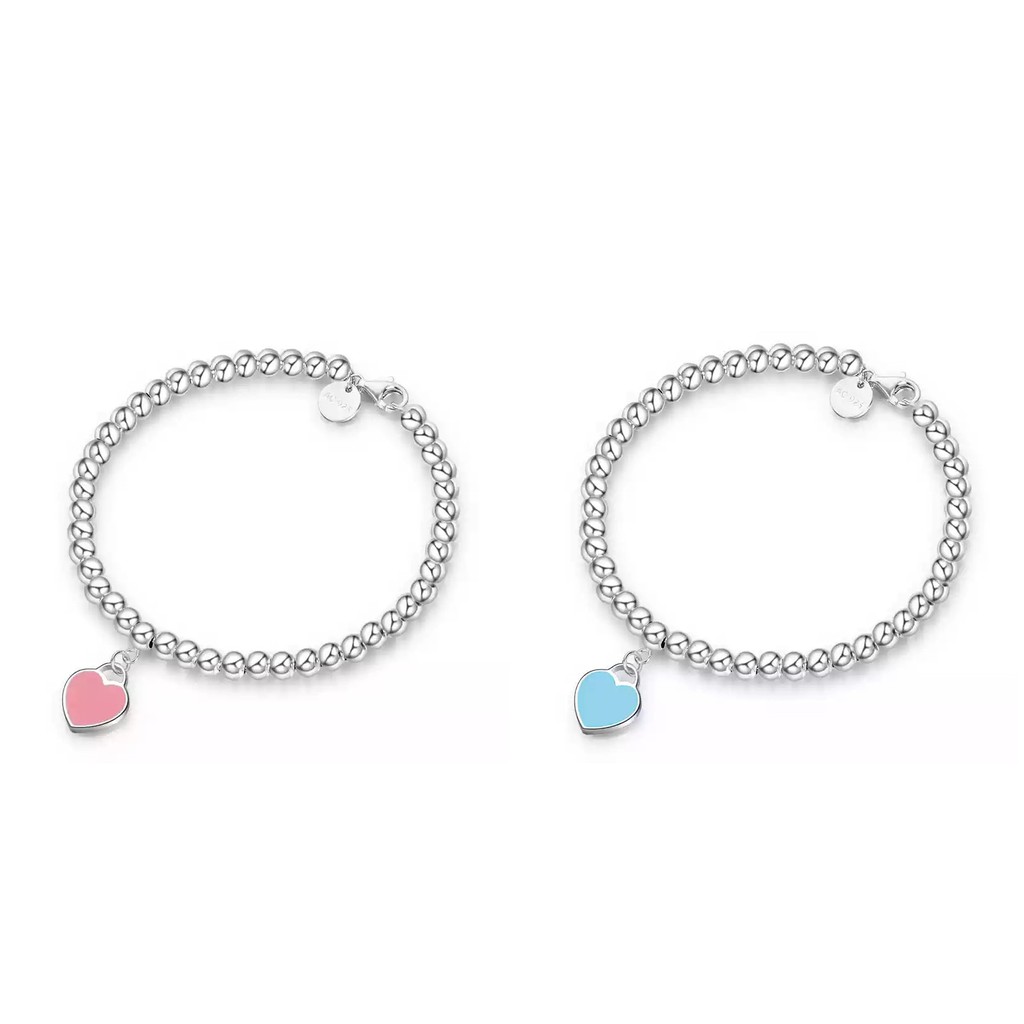 SSA Infinity 925 Sterling Silver Pink Blue Love Bracelet Romantic Charm Jewelry AT1 AT3