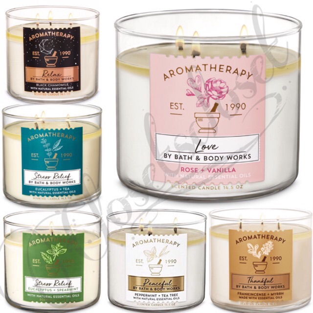 Bath And Bodyworks Aromatherapy Range 3 Wicks Candle Shopee Malaysia