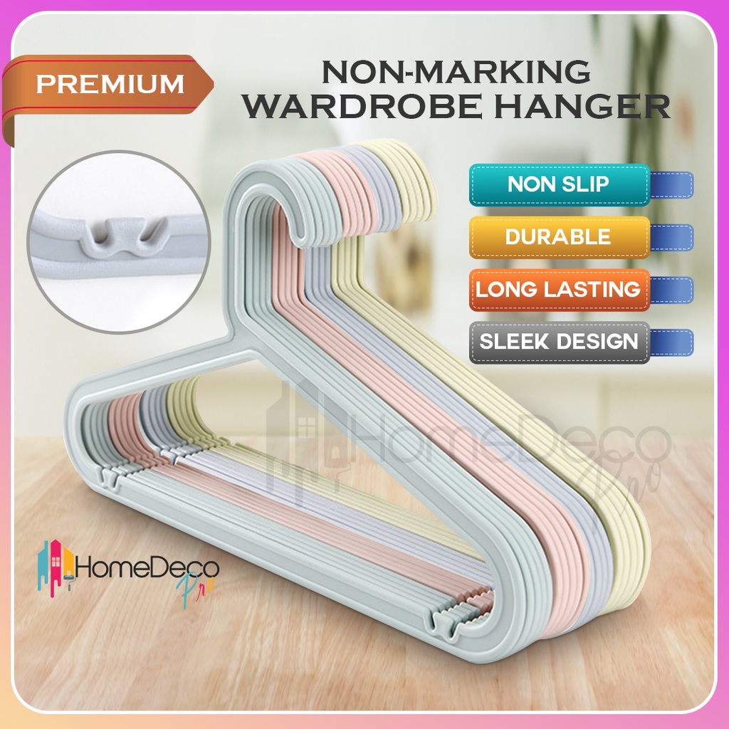 Premium No Trace Nordic Color Plastic Clothes Hanger Baju Ikea Style [Ready Stock] Adult Hanger Dewasa