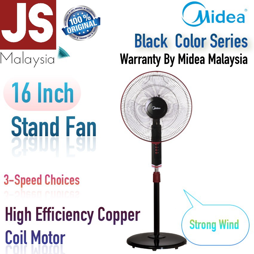 Midea Stand Fan 16 Inch Mf 16fs10n Black Shopee Malaysia