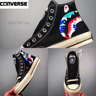 converse bape heart
