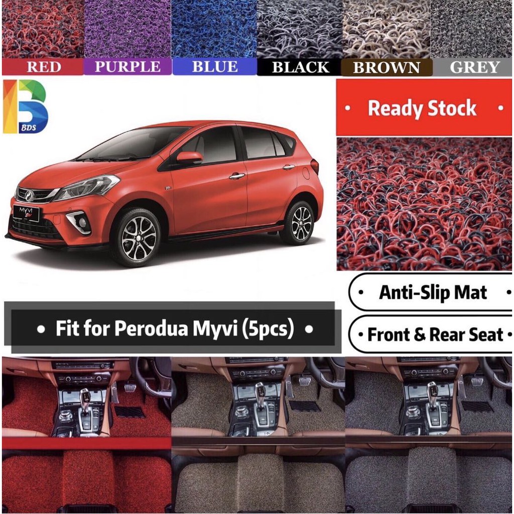 PERODUA NEW MYVI Carpet 5pcs(set) For Perodua Myvi 12MM ...