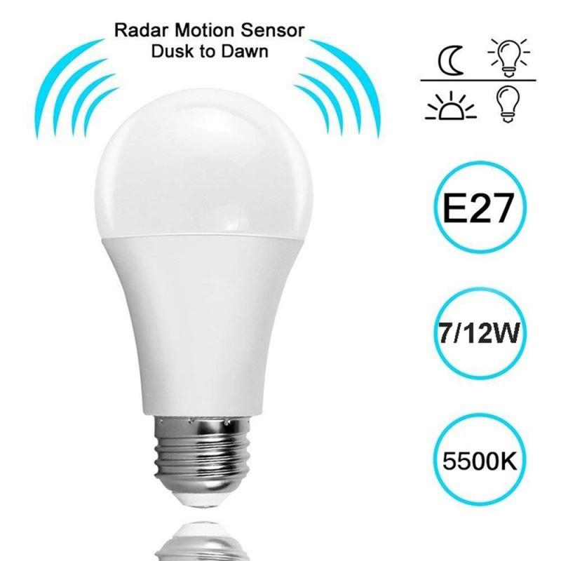 1Pc E27 Radar Sensor Ambient PIR Motion LED Globe Bulb Light 5/7/9/12W Lamp 1Pc E27 Radar Sensor Ambient PIR Motion LED Globe Bulb Light 5/7/9/12W Lamp
