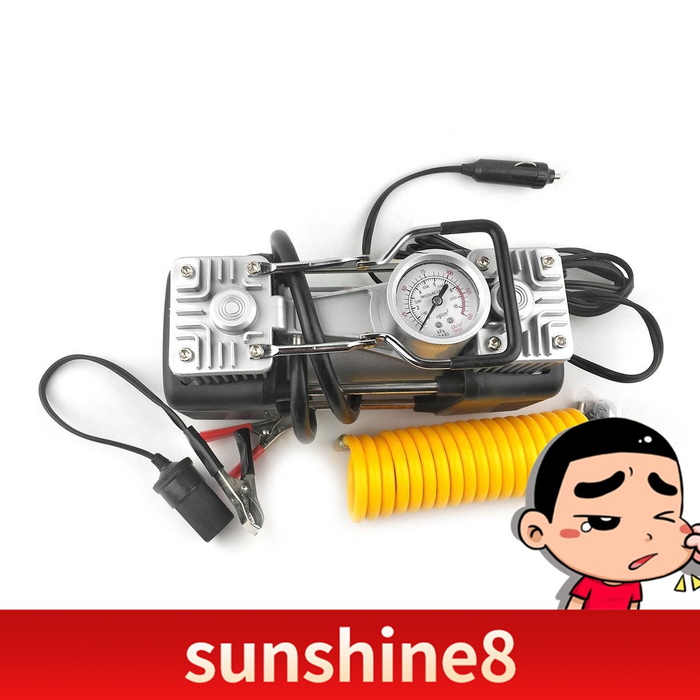 Sun 12v 150psi Portable 2 Cylinder Car Air Compressor Universal For Car Trucks Shopee Malaysia