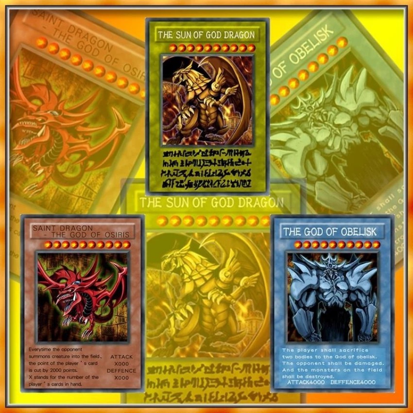 3pcs Yugioh Rare Card YU-GI-OH Egyptian God Cards Children Game Card ...