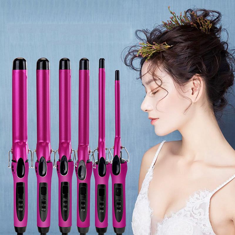 Hair Curler Wand With Ceramic Barrel Cool Tip Digital Controls