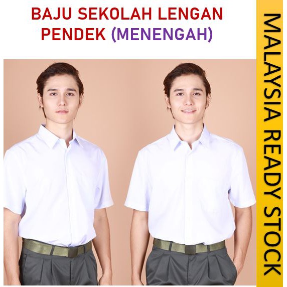 Ready Stock S 2xl Baju Sekolah Pelajar Menengah Lelaki Secondary School Short Sleeves Uniform Shirt