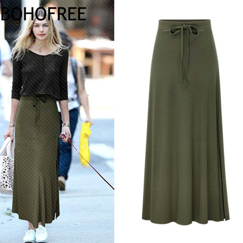 plus size a line maxi skirt