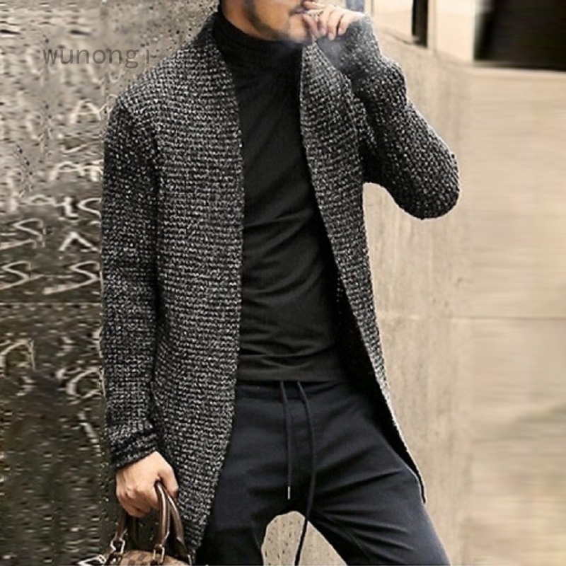 long gray sweater coat