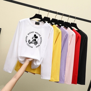 Women s Plus Size Long Sleeve T shirt Mickey Mouse S 3XL 