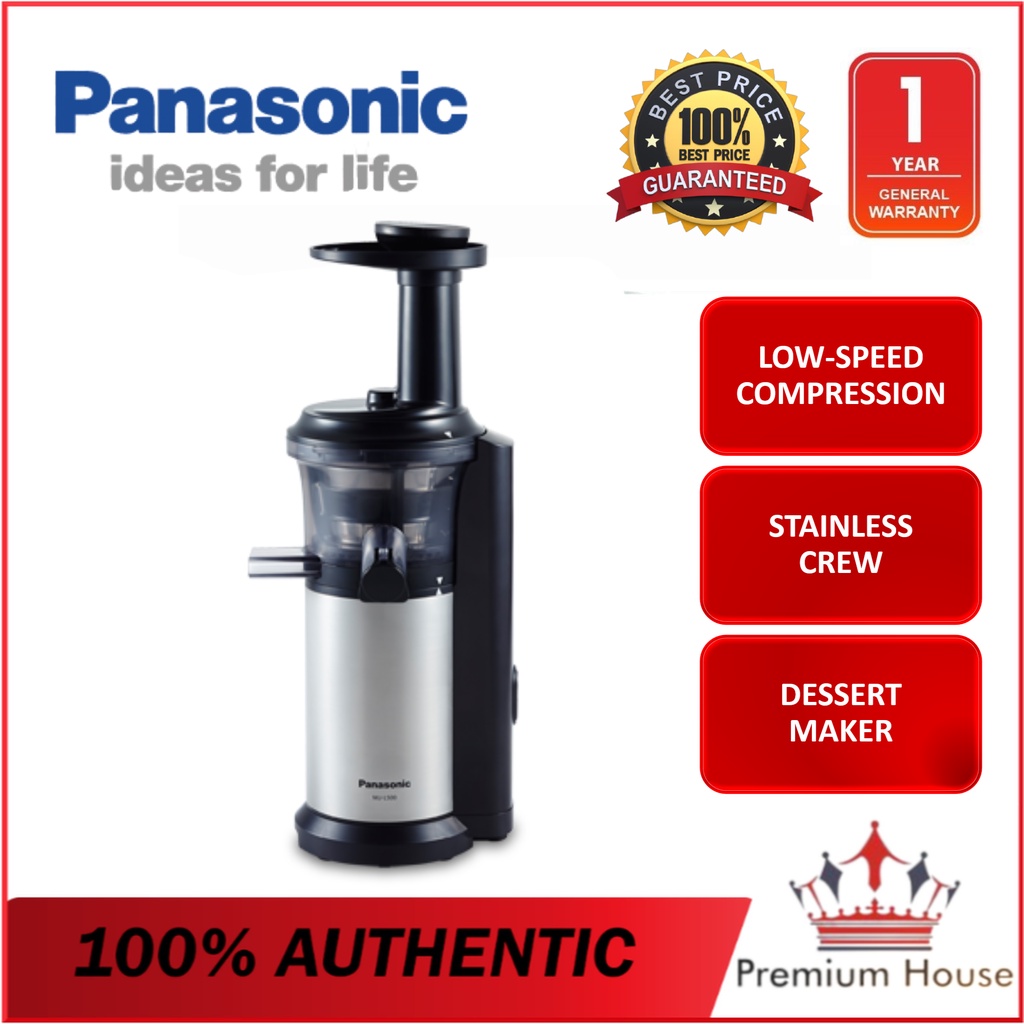 Panasonic Slow Juicer MJ-L500 (1L) Smooth Juice + Frozen MJ-L500SSK