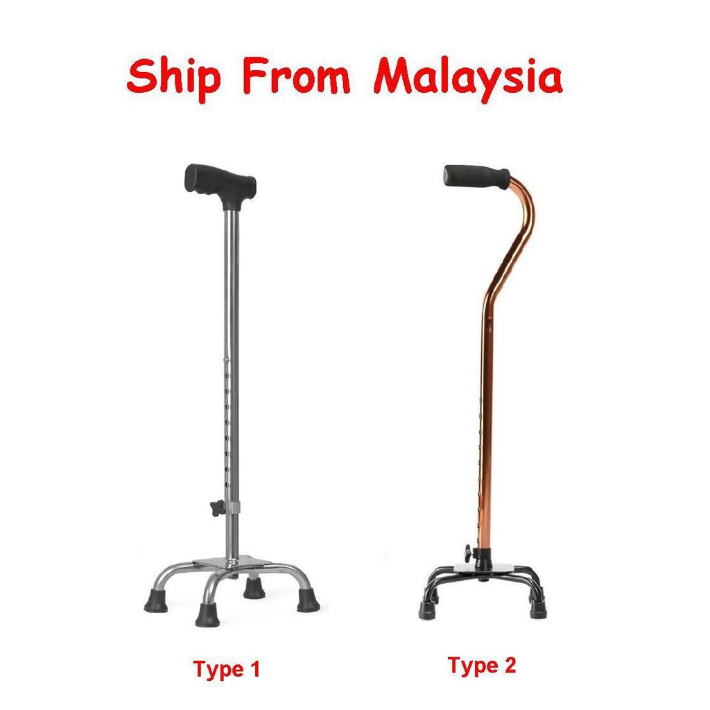 Stainless Steel Walking Stick Quad Cane Tongkat 4 Kaki Shopee Malaysia