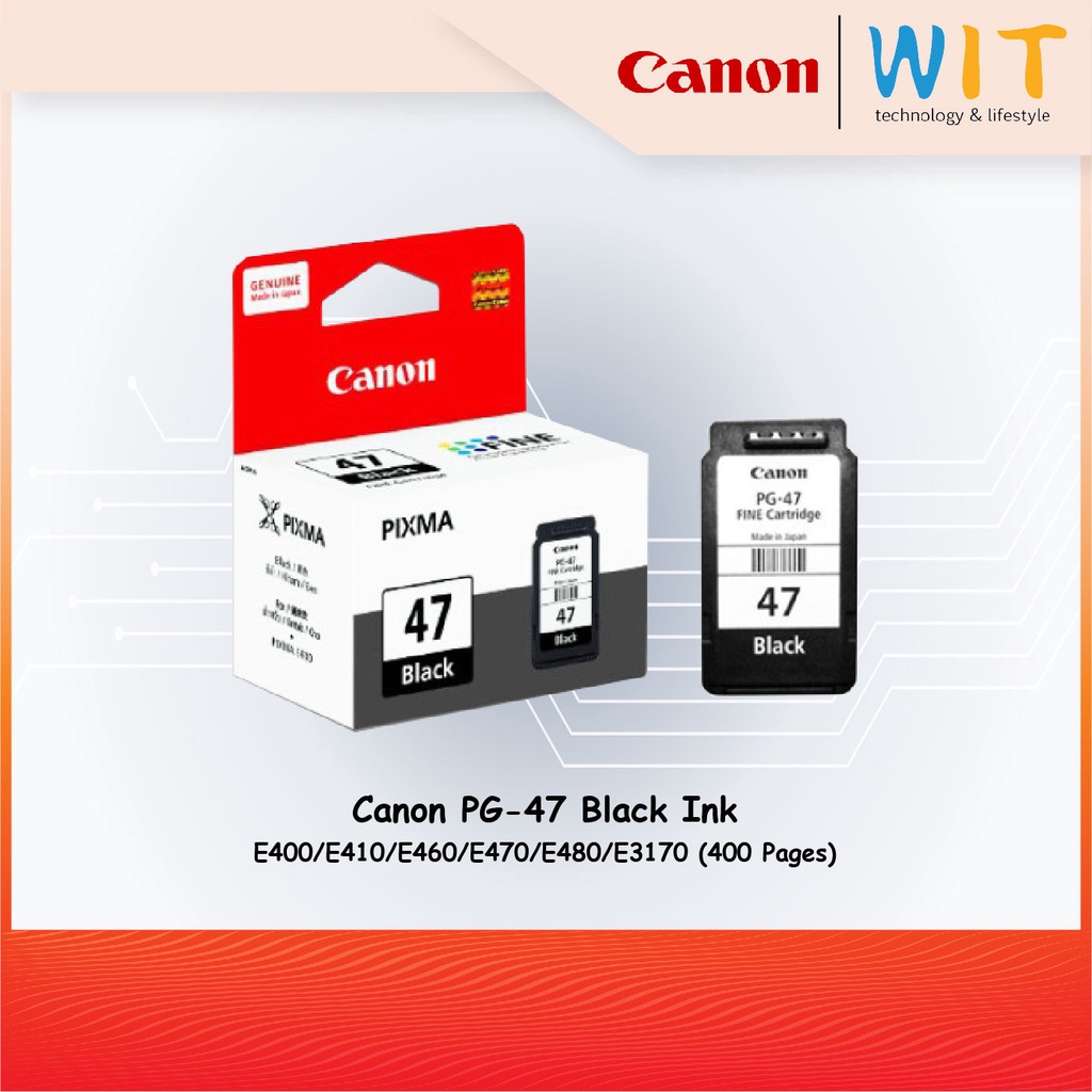 Canon PG-47 Black Ink - E400/E410/E460/E470/E480/E3170 (400 Pages)