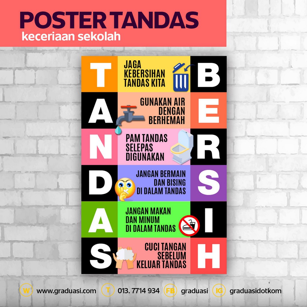 Poster Untuk Tandas Sekolah Ceria 20 X 30 Inci Shopee Malaysia