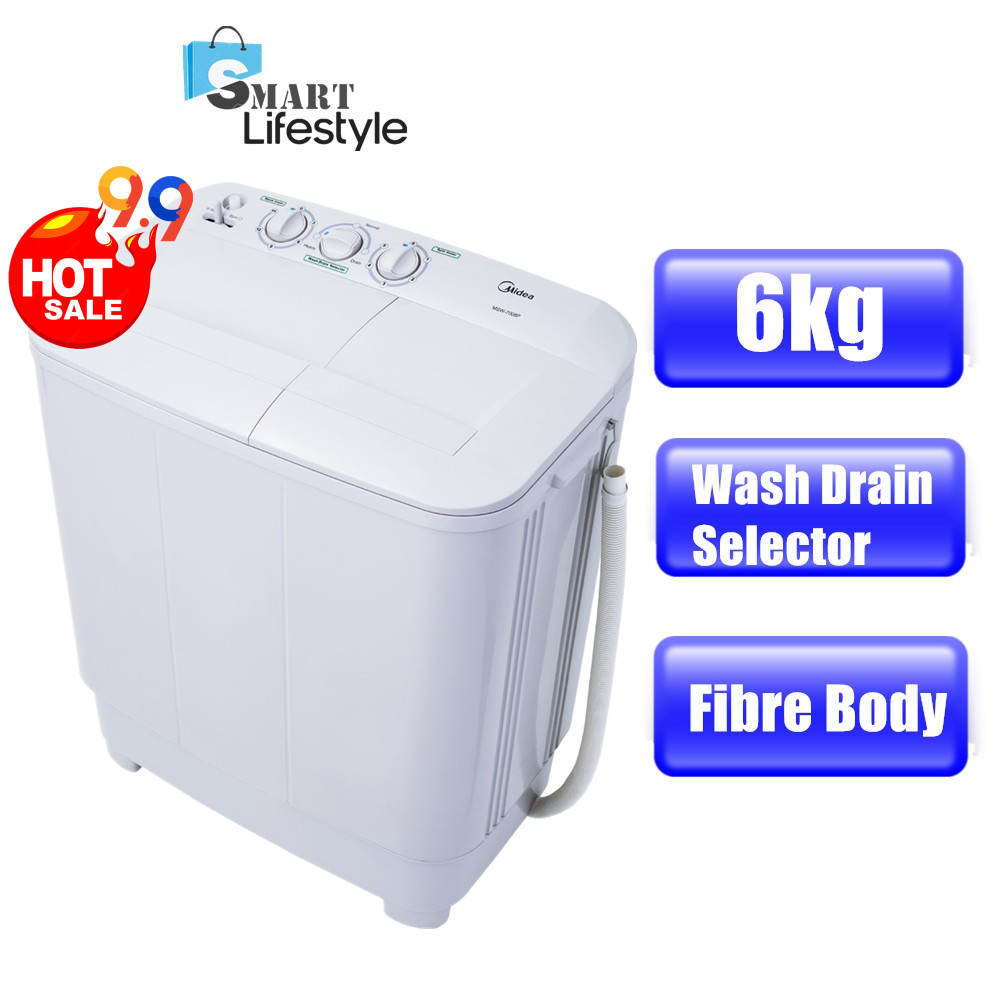 Midea Twin Tub Washing Machine (6.0kg) MSW-6008P / PENSONIC Twin Tub Washing Machine (6.0kg) PWS-6005X