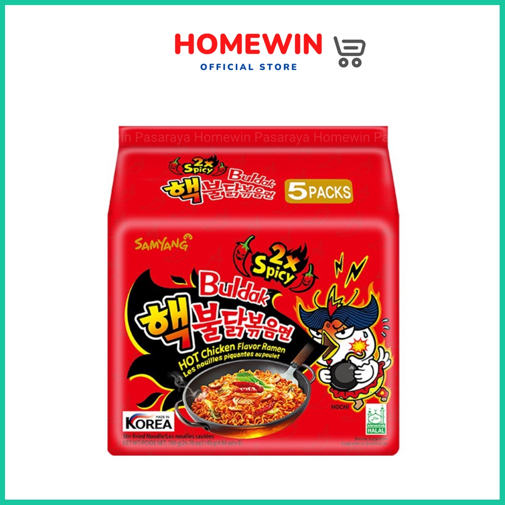 Samyang 2x Spicy Hot Chicken Flavor Ramen (140g X 5 Packs) | Shopee ...