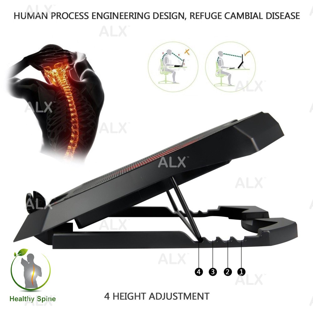 ALX ORI MAXGEAR 5X STRONG FAN LED 2 USB 1217" Laptop Cooler USB Fan