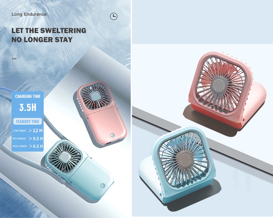 3000MHA power bank Fan Multifunctional foldable fan Portable Handheld ...