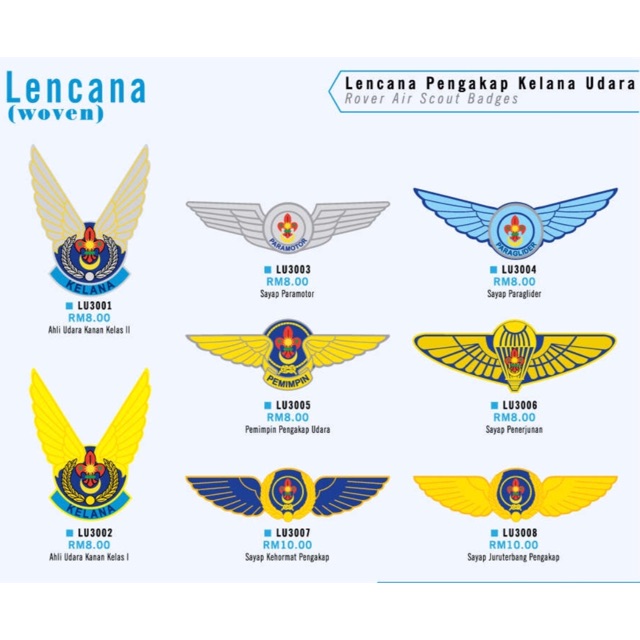 Lencana Pengakap Udara Wing Original Shopee Malaysia