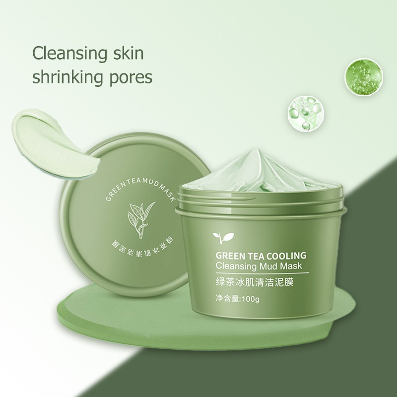 Green Tea Mask Cleansing Mask Mud Blackhead Remove Face Deeply Cleaning