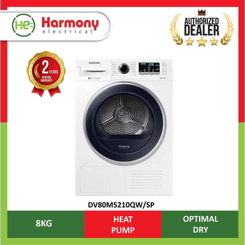 Samsung 8kg Heat Pump Dryer Dv80m5210qw Sp Pengering Baju Shopee Malaysia