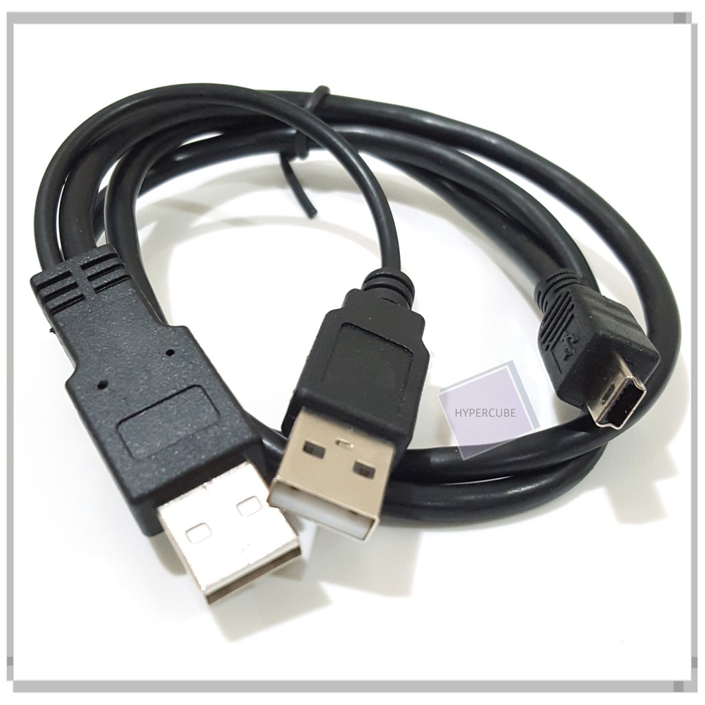 Usb mini b 5pin to dual a usb 2 0 data cable for external portable hdd
