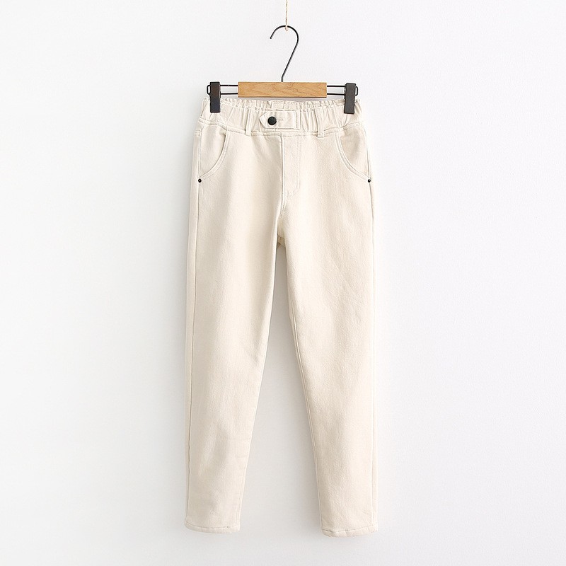 winter white velvet jeans