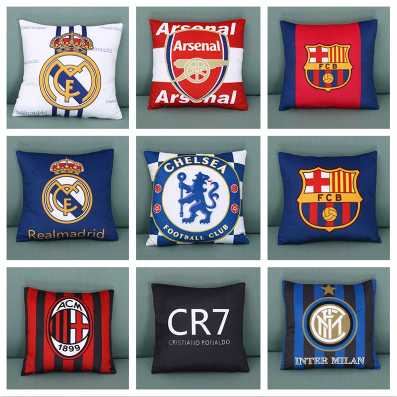 Huangma Bazaar Juventus Liverpool Arsenal Pillow Merchandise Football Team Logo Fan Supplies Without Core [Pillowcase] World Cup 2022