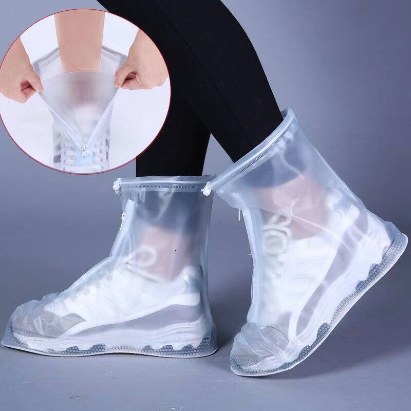 Reusable Waterproof Anti-Slip Rain Shoe Cover Rain Boots Durable PVC Plastic Shoe Cover for Walking Travelling