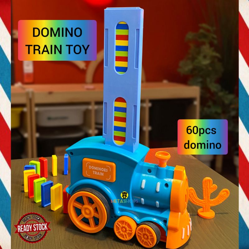 Domino Train Toy Set with 60 Domino Blocks【AGE+】【READY STOCK】 Shopee