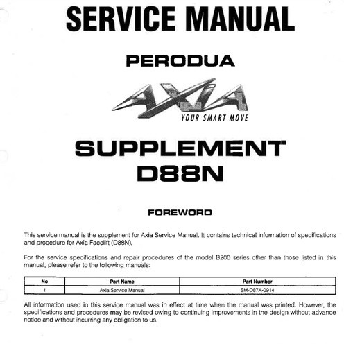 Perodua Axia Service Workshop Manual Shopee Malaysia