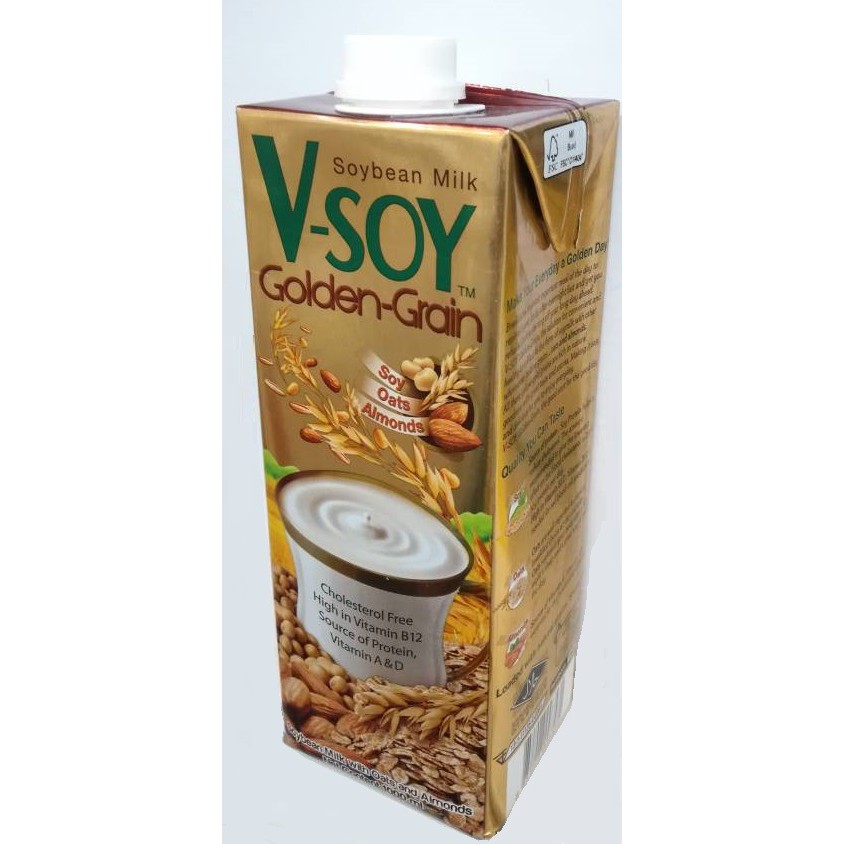 V Soy Golden Grain With Oats Almonds Soya Bean Milk 1 Liter