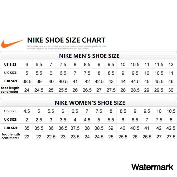 nike size chart shoes mens to womens