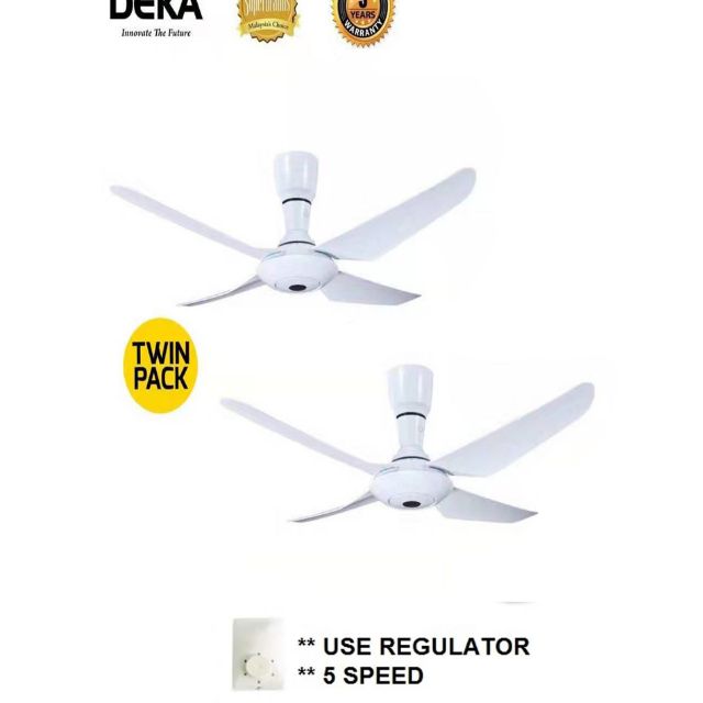 Deka Dk60 Ceiling Fan Without Remote Control 4 Blade Twin Pack