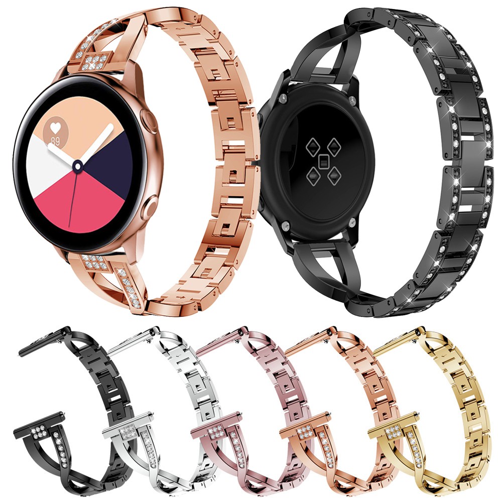 for Samsung Galaxy Watch Active Strap Stainless Steel Rose ...