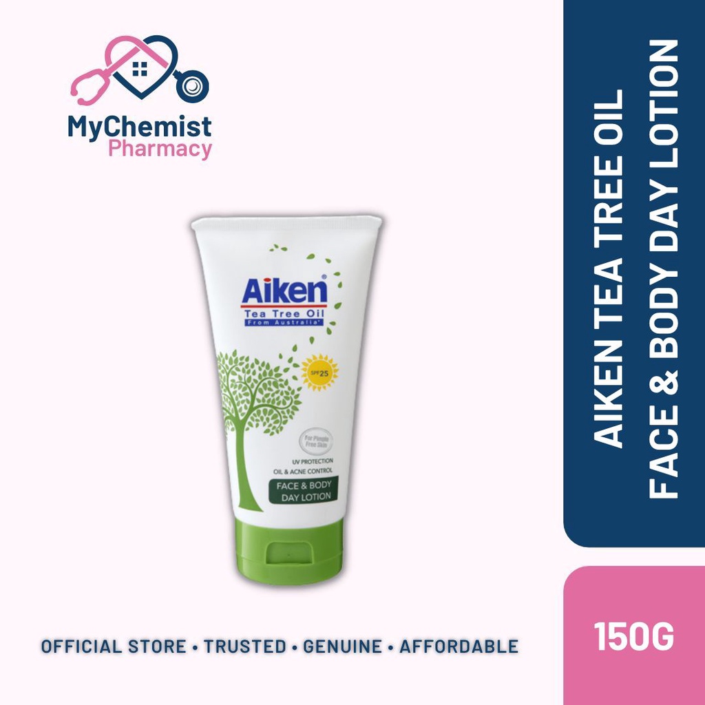 Aiken Tea Tree Oil for Oily & Acne Skin Face and Body Lotion with SPF25