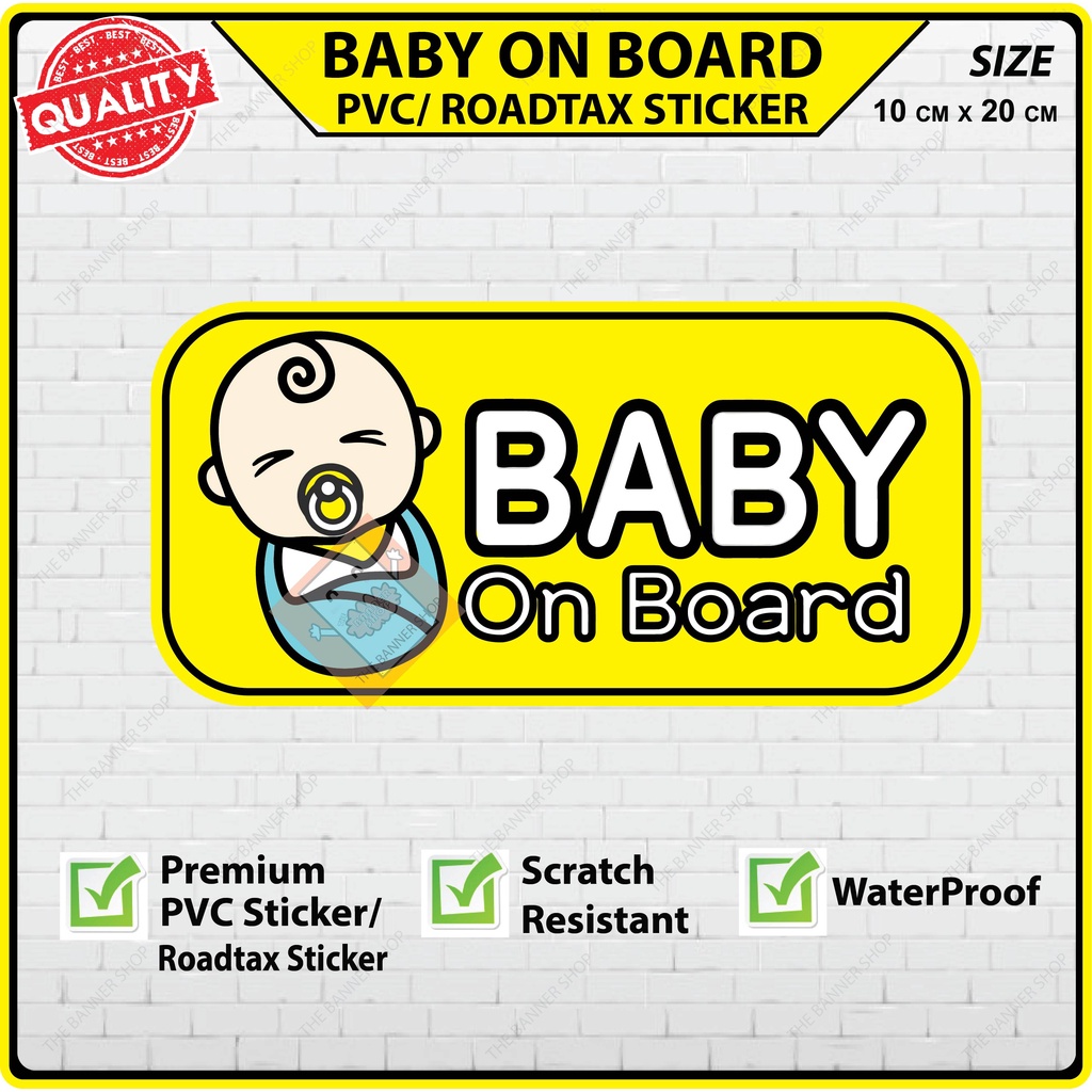 Baby On Board Sticker PVC Sticker / Roadtax Stickers | Shopee Malaysia