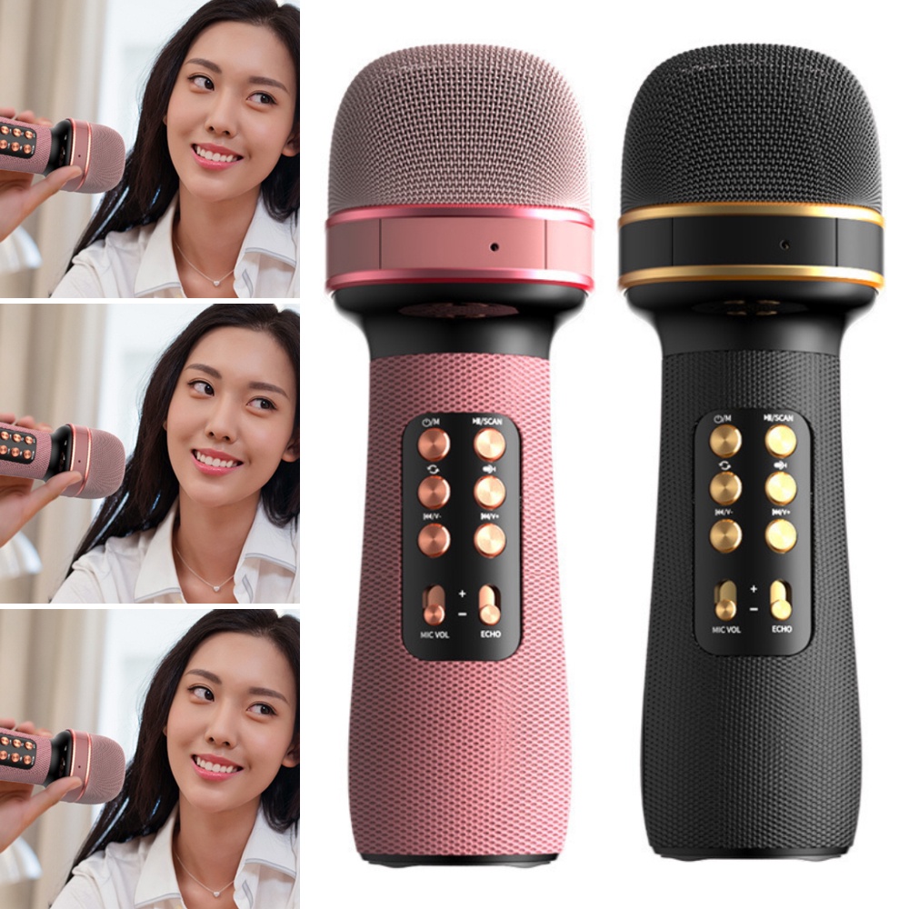 Bluetooth Handheld Microphone Wireless Portable Karaoke High Quality Speaker Music Singing Mikrofon