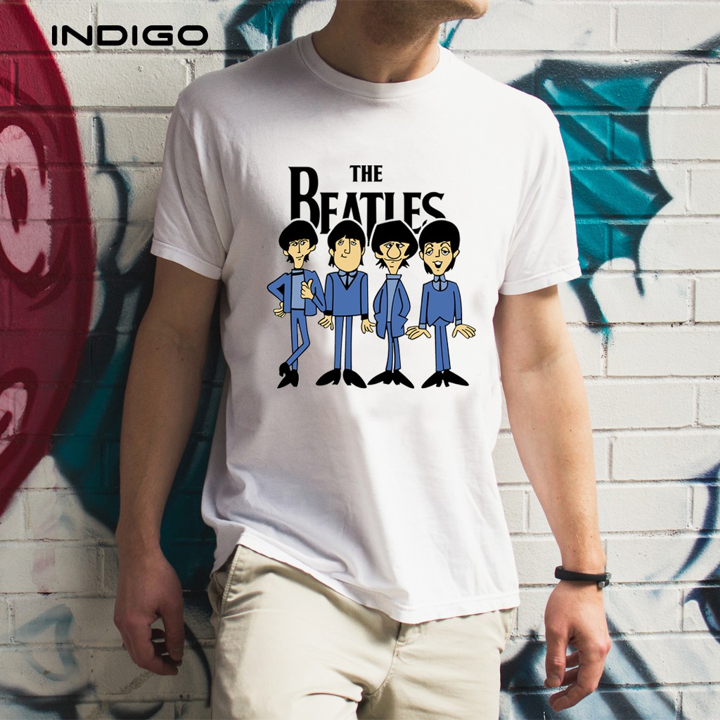 The Beatles Animation Graphic Graphic Tee Cotton T-Shirt Shopee Malaysia |  Yangshan Lin Youth Tee Shirts Funny The Beatles Logo Cartoon Pattern |  