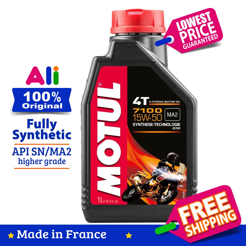 Motul 7100 4t 15w50 15w 50 100 Synthetic Ester Fully Synthetic Motor Oil 1l Shopee Malaysia