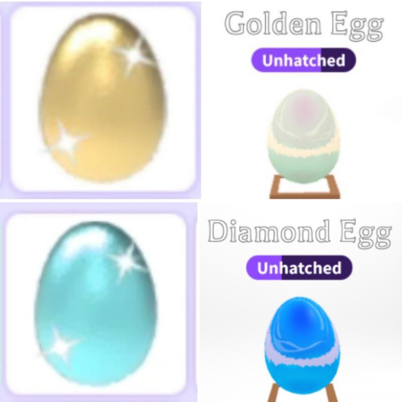 Roblox Adopt Me Golden Egg And Diamond Egg Set Shopee Malaysia